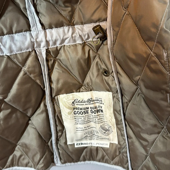 Eddie Bauer Premium Goose Down 550 Fill Diamond Quilt Snap Vest Women’s Small - Picture 7 of 9